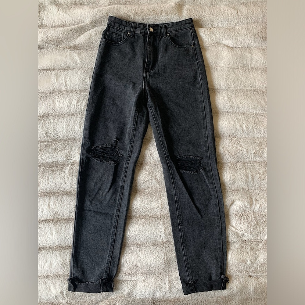 Black Distressed Jeans